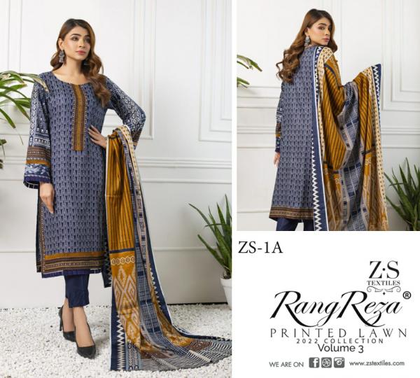 Rang Reza Printed Lawn 3 Regular Wear Cotton Karachi Dress Material